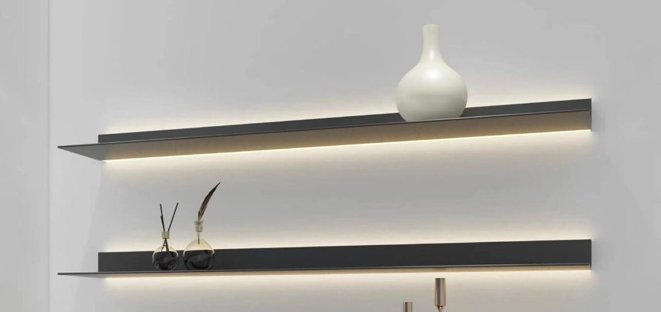 L-Shaped Shelf with Lighting